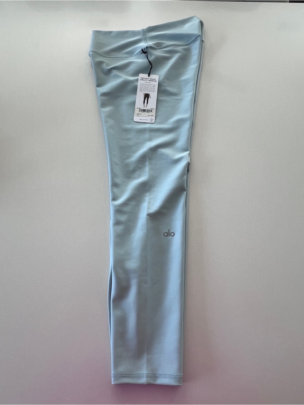 Alo Yoga 7/8 High-Waist Airlift Legging Chalk Blue Size L NWT